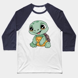 Cute happy baby turtle Baseball T-Shirt